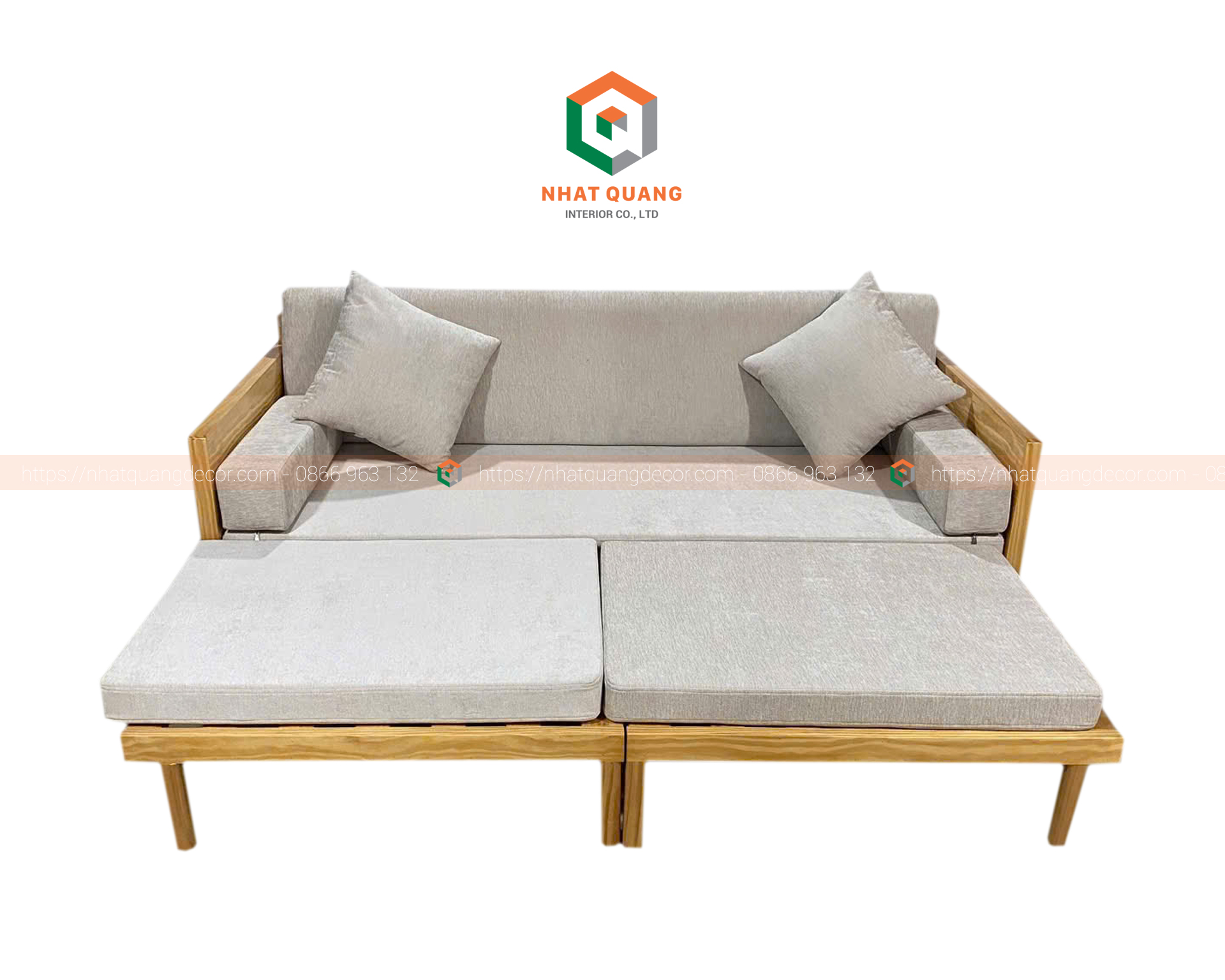 Ghế sofa bed gỗ tự nhiên sồi nga SF-030